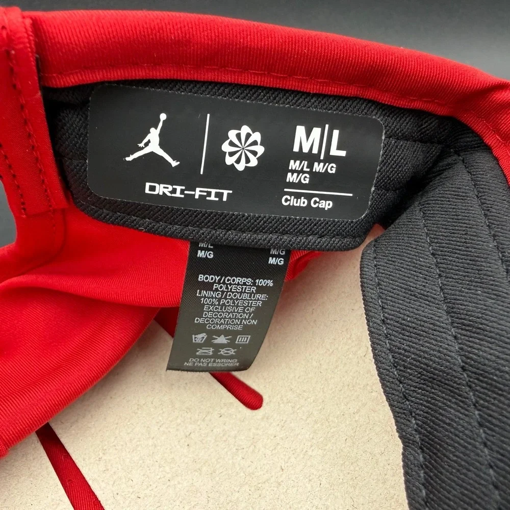 Nike‎ Jordan Dri-Fit Red Unstructured Curved Bill Cap Hat M/L Mens FN4675-687